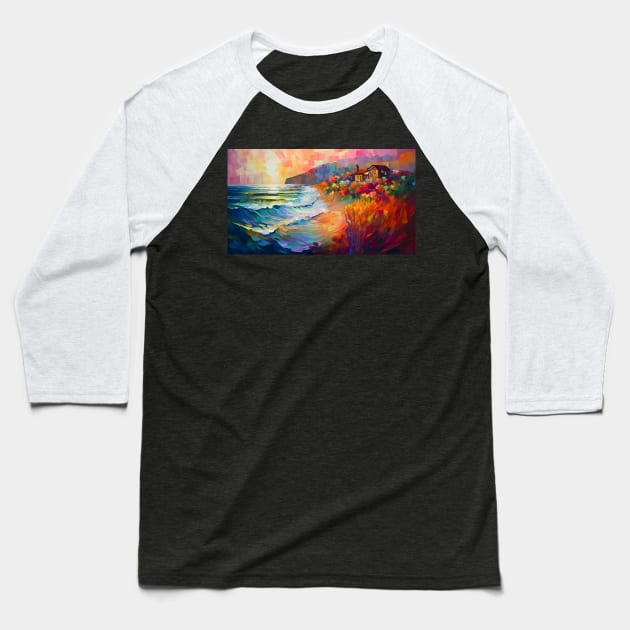 Floral dunes and the beach house Baseball T-Shirt by redwitchart